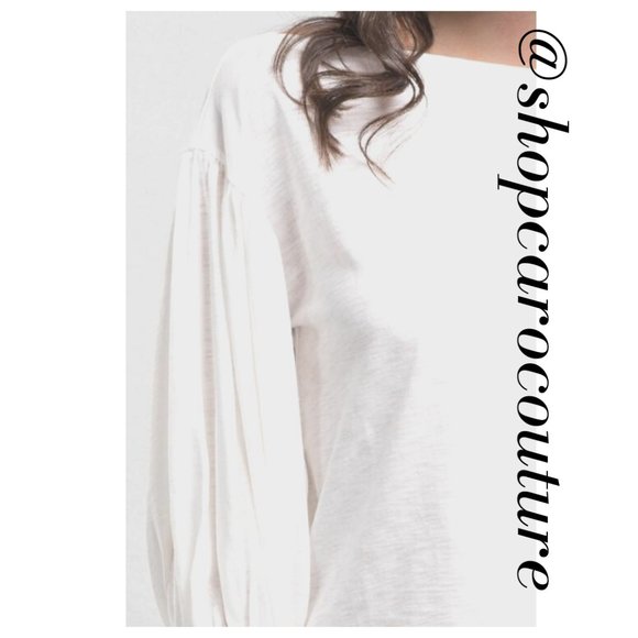 Balloon Sleeve  Boat-neck Top - Picture 5 of 7